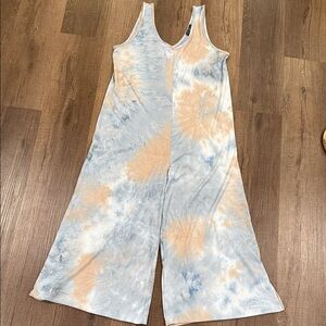 Tie-Dye Sleeveless wide-leg Jumpsuit